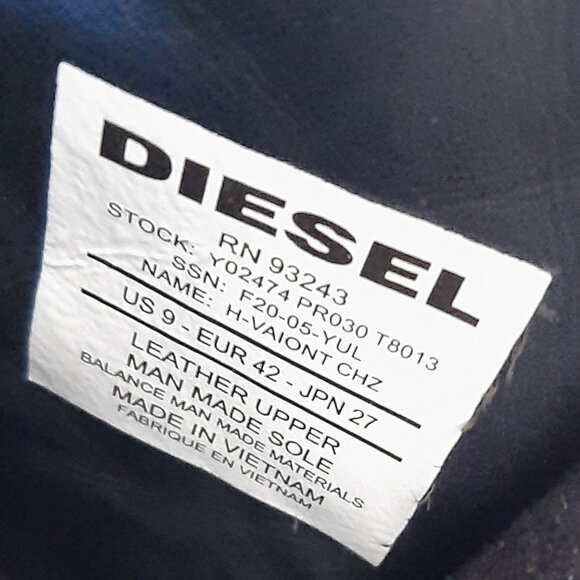 DIESEL - Black Front-zip Ankle Boots - H-Vaiont-Chz - Men's 9 US - Picture 14 of 16